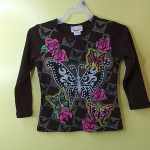 TDAT,S MY GIRL Girls Brown  Shirt Size S